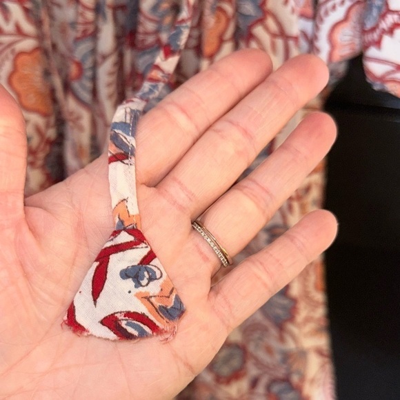 Sole by Mare Sole Amore Beautiful 100% Cotton Boho Puff Sleeve Lined Dress Sz M - Picture 7 of 12